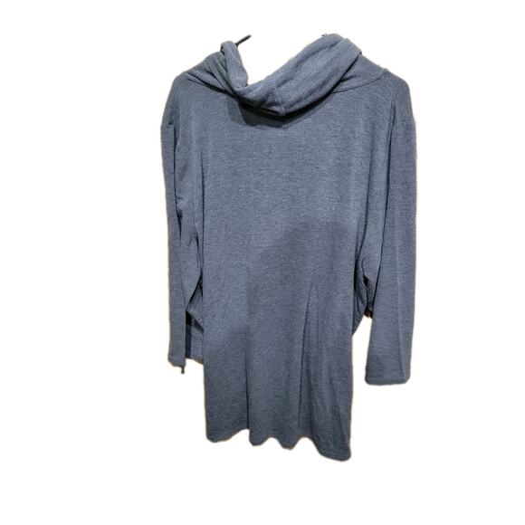 MULTIPLES Knit Sweater Cowl Neck Long Womens 2 XL Gray - Picture 2 of 9